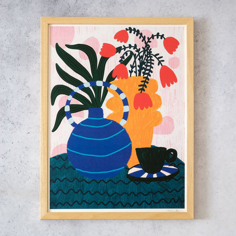 Tulipanes y café de Teresa Rego