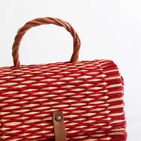 Cesta portuguesa tradicional con correa - Roja pequeña